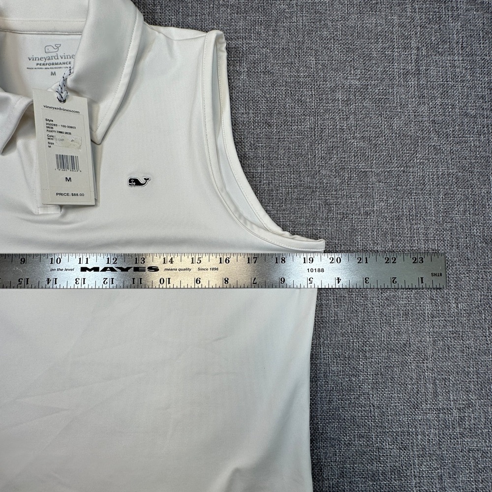 Vineyard Vines Pleated Tennis Dress Womens M White Stretch Pickleball NEW READ - Picture 10 of 13